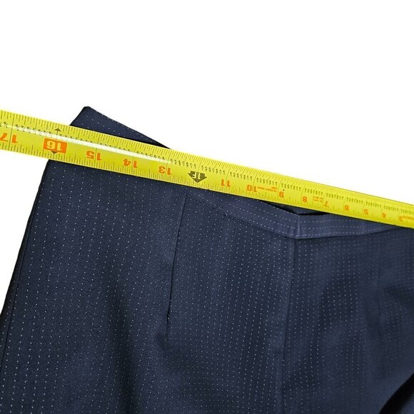 Talbots Straight Leg Trousers Pants‎ Womens 12 Navy Blue Stretch Polyester Blend - Picture 9 of 11